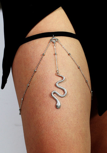 Femmes argent bohème Sexy jambe serpent multicouche chaîne bijoux de corps