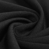 Vrouwen Lente Zwart Romantische V-hals Volledige Mouwen Solid Slit Maxi Plus Size Lange Jurk