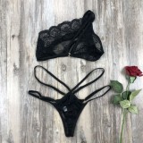 Conjunto de sujetador sexy de encaje sexy negro para mujer