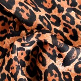 Women Summer Printed Sexy O-Neck Sleeveless Leopard Print Plus Size Lingerie Set
