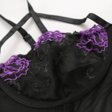 Women Purple Lace Plus Size Lingerie