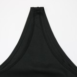 Women Spring Black Sexy O-Neck Long Sleeves Rhinestone Slit Maxi Dress