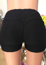 Frauen Sommer Blau Drop-Crotch High Waist Solid Shorts