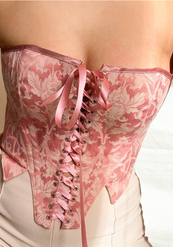 Женский летний розовый корсет на шнуровке, корректирующее белье