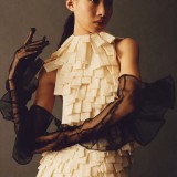Women Summer Black Solid Color Mesh Transparent Over Finger Fashion Gloves