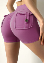 Pantalones cortos de yoga con bolsillos de cintura alta de verano para mujer
