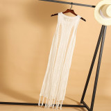 Summer White Hollow Out Knitting Cover Up Dress
