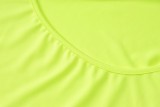 Women Summer Green Modest Halter Solid Slit Mini Backless Club Dress