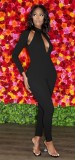 Women Spring Black Formal Turtleneck Full Sleeves Solid Hollow Out Skinny Jumpsuit