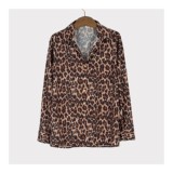 Mens Spring Casual Leopard Printed Long Sleeve holidays Shirt