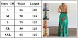 Women Summer Light Green Sexy Halter Sleeveless Floral Print Backless Holidays Long Dress