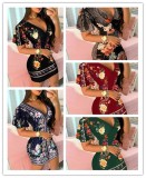 Summer Women Floral Printed V-Neck Party Dress