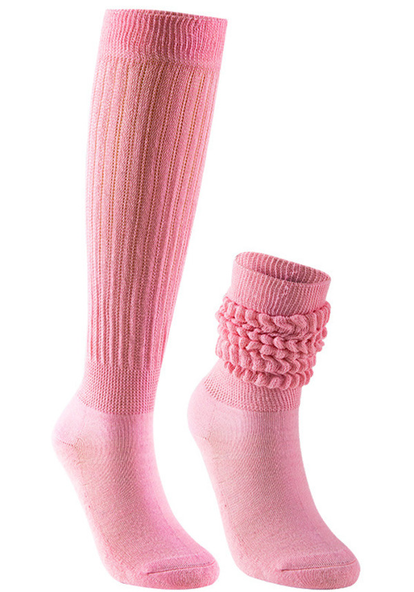 Spring Women Pink Knitting Socks