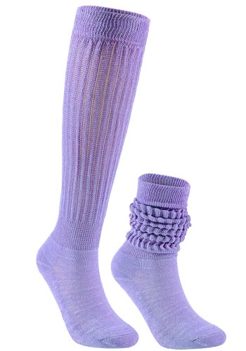 Весенние женские светло-фиолетовые вязаные носки