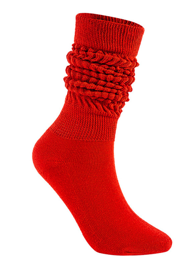Spring Women Red Knitting Socks