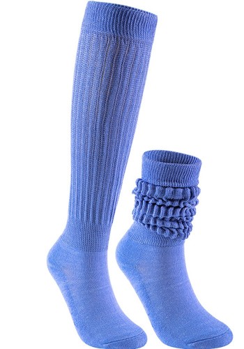 Spring Women Blue Knitting Socks