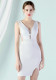 Women Summer White Formal V-neck Sleeveless Solid Diamonds Mini Bodycon Dress