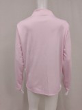 Women Spring Pink Casual Long Sleeves Solid  Blazer