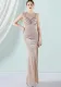 Women Summer Gold Romantic O-Neck Sleeveless Patchwork Velvet Silt Fringed Evening Dress