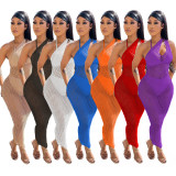 women's sexy solid color see-through mesh beach dress