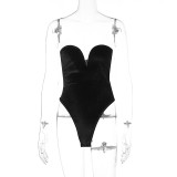 spring and summer women's sexy V-neck one-piece top