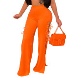 women's clothing fashion sexy solid color straps flared wide-leg trousers