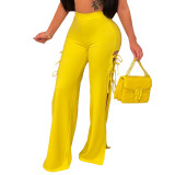 women's clothing fashion sexy solid color straps flared wide-leg trousers