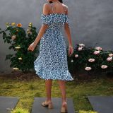 women's clothing summer suspender print irregular dress fairy skirt