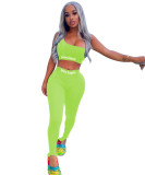 Women's Solid Color Fashion Letter Print Casual Tight Sports Two Piece Pants Set