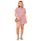 Women's Solid Color Short Sleeve Playsuit