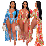 Women's Fashion Print Cover Up Swimsuit