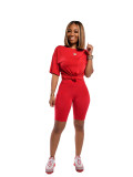 Summer women's solid color two-piece Set
