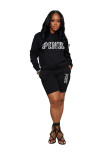 Women's Spring/Summer Sports and Leisure Suit Hoodie + Jogging Shorts Two-Piece Set