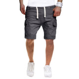 Men Summer Outdoor Casual Multi-Pocket Loose Straight Shorts