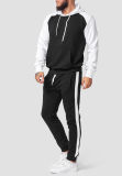 Erkek Kış Sporları Colorblock Kapşonlu Ceket Ve Günlük Pantolon İki Parça Takım