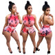 Women Summer Sexy Skinny Sexy Backless Print Romper
