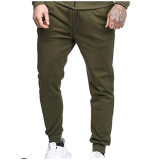 Men Summer Casual Solid Color With Pocket Slim Pant