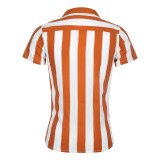 Men Summer Short Sleeve Striped Colorblock Slim Fit Shirt