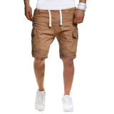 Мужские летние открытые повседневные свободные прямые шорты с несколькими карманами