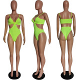Bikini Damen Sexy Ausschnitt Badeanzug Sport Bikini Bademode
