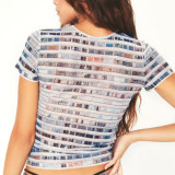 Sommer Frauen heiße Mädchen Mode lässig Rundhals Kurzarm gedruckt dünne T-Shirt Frauen