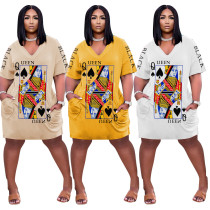 Rockkleid mit Poker-Print in Übergröße für Damen