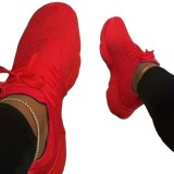 Atmungsaktive Schuhe aus atmungsaktivem Mesh mit dicken Sohlen, große Sportschuhe, Schnürschuhe für Damen, Damenschuhe