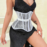 Spring and summer temperament sexy lady elegant bustier waist French retro lace straps corset female