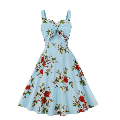 Женское летнее элегантное платье с цветочным принтом