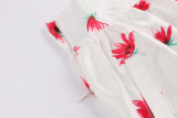 Women Summer Print Puffed High Waist Skirt