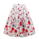 Women Summer Print Puffed High Waist Skirt