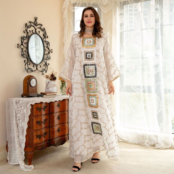 Arabian Sequin Embroidered Branch Robe