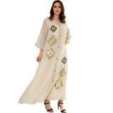 Arabian Sequin Embroidered Loose Long Sleeve Robe