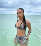 Women's Cute Sexy Fashion Colorful Print Two Piece Swimsuit